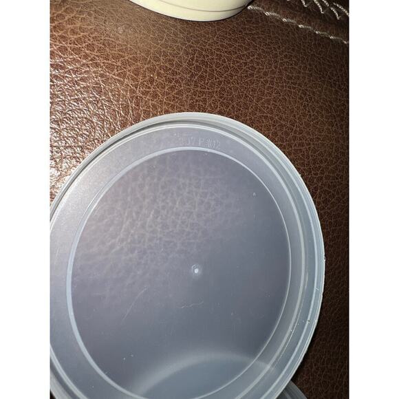 Vintage 70’s Plastic Container Crock Butter Tub with Lid Set of 2 Harvest Design - Picture 5 of 10